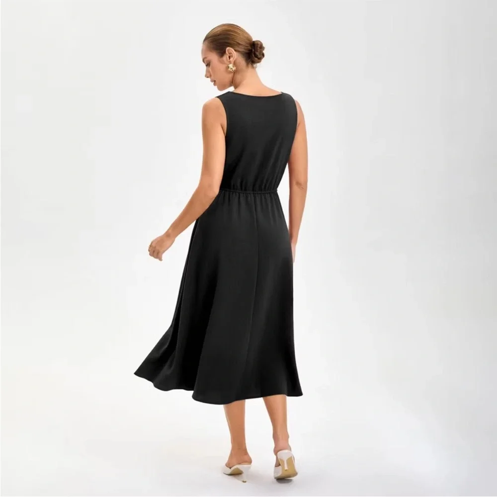 Women's Layered Waistcoat A-Line Dress - A New Day Black XS - Picture 3 of 8